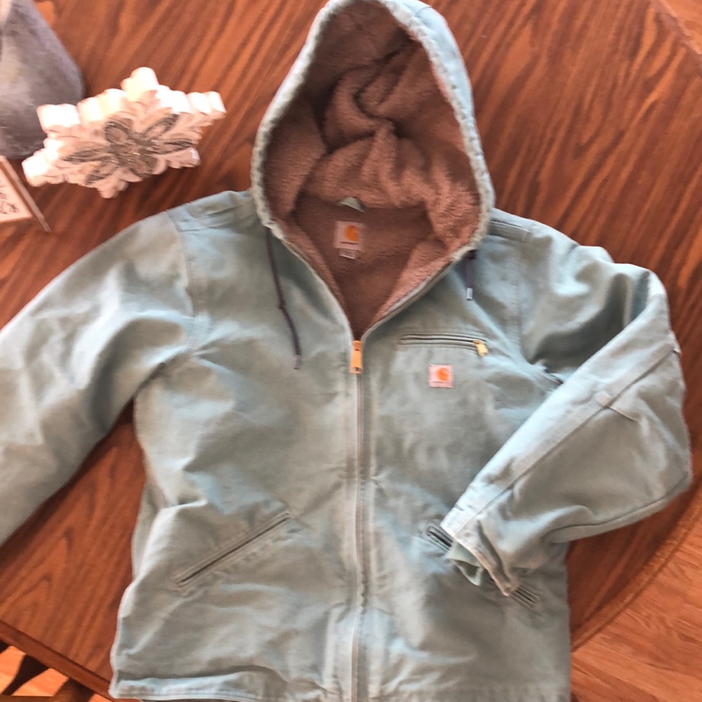 Teal Carhartt Coat Size 12/14 Large